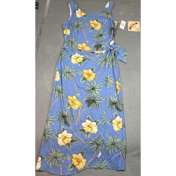 Caribbean Joe Hawaiian Dress Womens Dresses & Skirts - Caribbean Joe‎ Hawaiian Dress Womens S Blue Floral Sleeveless Whimsical Colorful